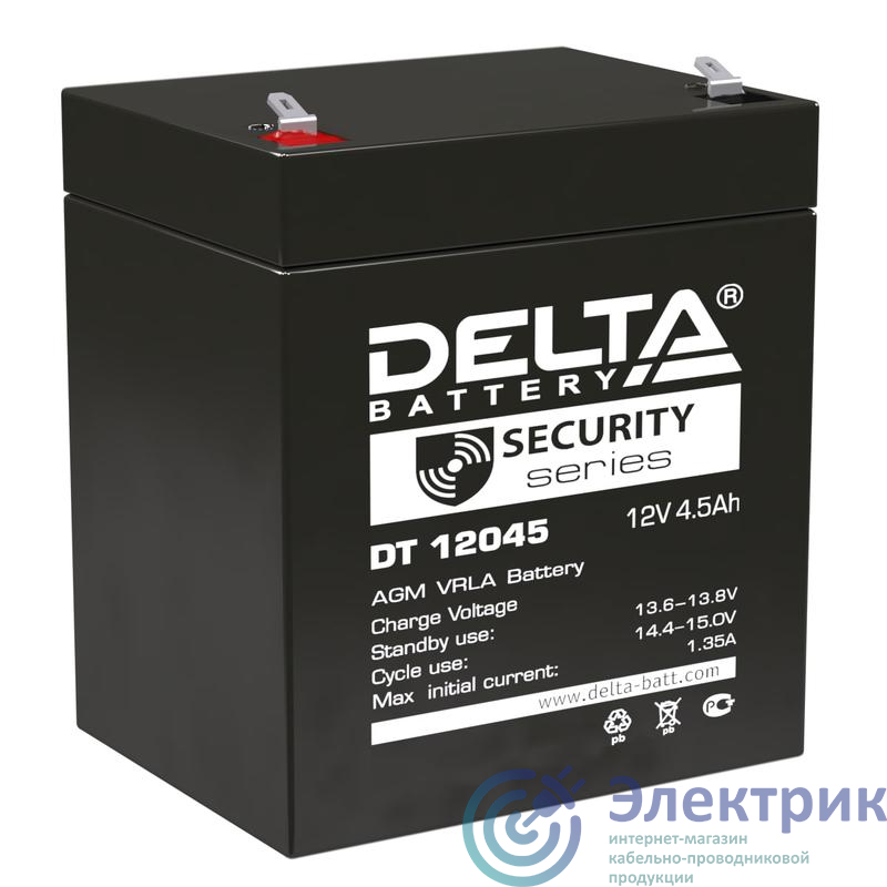 Аккумулятор ОПС 12В 4.5А.ч Delta DT 12045
