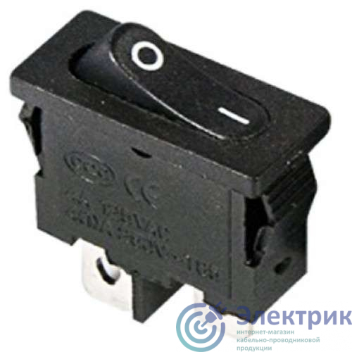 Выключатель клавишный 250В 6А (2с) ON-OFF черн. Mini (RWB-103; SC-766; MRS-101-5) Rexant 36-2050